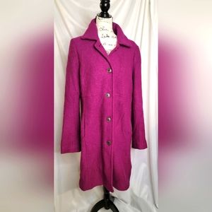 Lands End overcoat fuschia pink size 14
